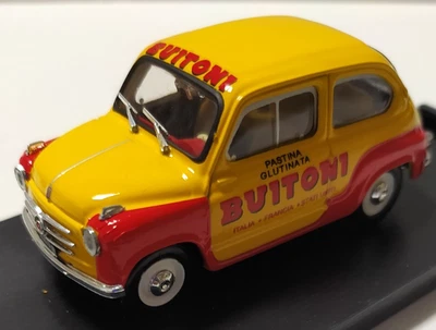 BRUMM 1:43 AUTO  FIAT 600  1a SERIE PASTA BUITONI 1955 GIALLO E ROSSO ART   R400 - Immagine 1 di 2