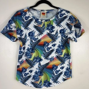 Farm Rio Amazonia Brazil Parrot Macaw Relaxed Tee T-Shirt Size XS Rainbow - Picture 1 of 13