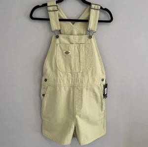 Dickies Women’s Size XS Relaxed Fit Duck Bib Utility Shortalls Pistachio Green - Picture 1 of 13