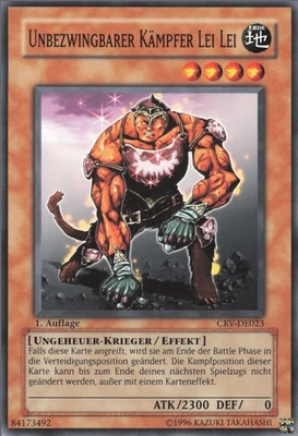 YuGiOh Unbezwingbarer Kämpfer Lei Lei CRV-DE023 Common NM 1st - Bild 1 von 2
