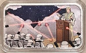 Trump Assassination Attempt Biden "The Empire Can't Strike" 1 oz .999 Silver Bar - Picture 1 of 2