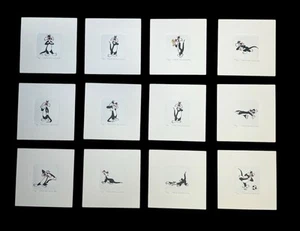 Sylvester Tweety Etching Set Of 12 Hand Tinted Limited Numbered Warner Bros - Picture 1 of 8