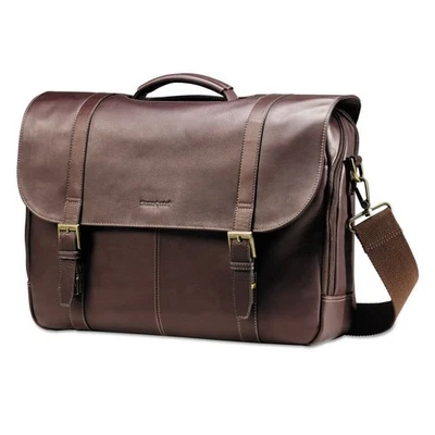 Samsonite - Funda de cuero con solapa para portátil de 15,6" High Street - Marrón Foto 1 de 4