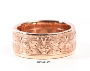 Aztec Calendar Handcrafted Coin Ring  .999 Fine Copper (Polished Finish) - Picture 1 of 7