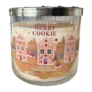 Bath & Body Works "Merry Cookie" Three Wick Candle Sugar Cookie Vanilla 14.5 oz - Picture 1 of 4