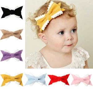 Newborn Baby Toddler Soft Stretchy Headband Cute Bowknot Headwear Hair Accessory - Picture 1 of 11