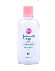Huile minérale pure pour tout le corps Johnson vitamine E pour bébés garçons et bébés filles, 100 ml.