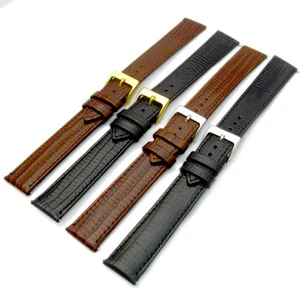 Extra Long XL Leather Watch Strap Lizard Grain (Flat Profile)16mm 18mm 20mm D017 - Picture 1 of 5