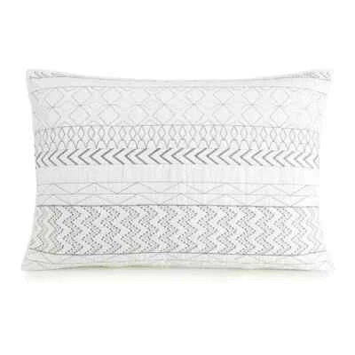 Better Homes & Gardens Embroidery Stripe King Sham (Pair), Gray - Image 1 of 4