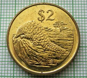 ZIMBABWE 2002 2 DOLLARS, GREAT ZIMBABWE BIRD, UNC