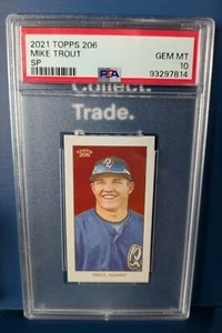 2021 Topps T206 Wave 9 Mike Trout Short Print SP Rancho Cucamonga Quakes Angels - Picture 1 of 3