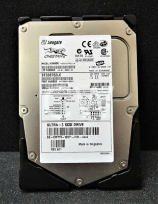 ST336752LC Seagate CHEETAH X15 36.7GB 15K U160 SCSI 80-Pin 8MB 3.5" Hard Drive - Image 1 of 2