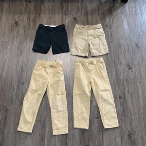 Bundle Of 4Boys School Uniform Shorts And Pull On Pants Beige And Black Size 5 - Picture 1 of 11
