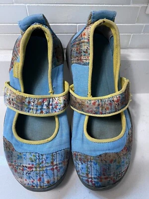Keen - Harvest Patchwork Blue Slip-On  Mary Jane Flats Shoes Girls Sz 1 - Image 1 of 4