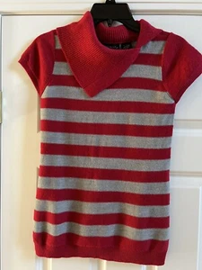 Sweater Project Kids ~ Red and Silver Sparkle Top ~  Size L 14 ~ EUC  - Picture 1 of 3