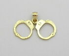 14K Yellow Gold Polished Pair Police Handcuffs Charm  #33G