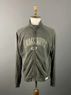 Suéter DENIM SUPPLY RALPH LAUREN Gris Logo Grande Cremallera Manga Larga Talla L Foto 1 de 4