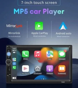 Nuevo Reproductor MP5 7" Radio Coche Pantalla Táctil USB Bluetooth Con Cámara Trasera CarPlay - Imagen 1 de 10