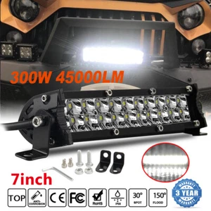 7inch Dual Row Slim LED Work Light Bar Spot Flood Offroad Driving ATV 4X4WD SUV - Picture 1 of 11