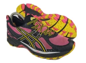 Asics Womens Gel Kahana 6 T2E6N Black Pink Yellow Running Shoes Low Top Size 9 - Picture 1 of 12