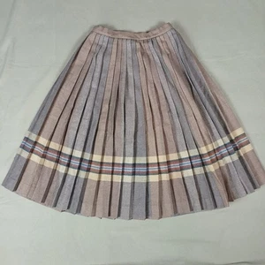 Vintage Madison Petite's Women's Size 4 Wool Blend Striped Pleated Skirt - Picture 1 of 8