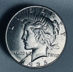Dollaro argento pace 1935 UNC -0493 - Foto 1 di 2