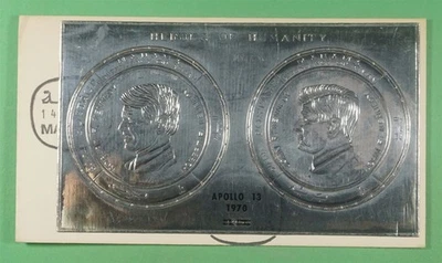 DR WHO 1970 AJMAN MANAMA FDC SPACE JOHN F KENNEDY JFK IMPERF S/S SILVER R12334 - Image 1 of 2