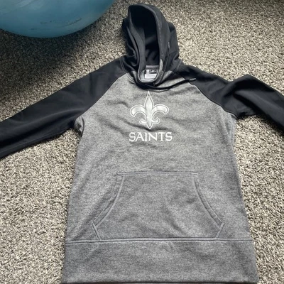 Sudadera con capucha Nike Saints New Orleans gris y negra para mujer mediana Foto 1 de 4