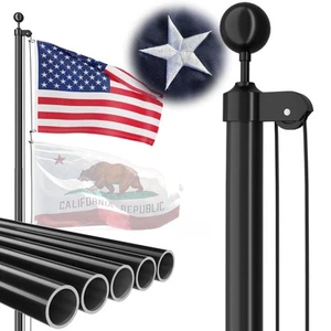 Heavy Duty Flag Pole 25 FT 12 Gauge Extra Thick Aluminum Flagpole Kit for Out... - Picture 1 of 7