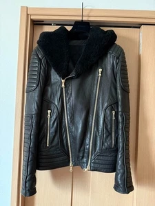 Balmain 17AW Leather Biker Jacket Men’s Size 46 Black | Pre-Owned Designer Motor - Picture 1 of 6
