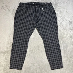 KUT from the kloth donna ankle Skinny pants Womens 20 plaid black gray stretch - Picture 1 of 13