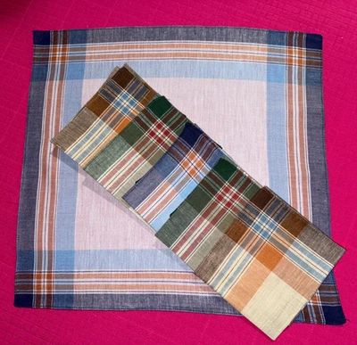 6 mouchoirs en pur fil de coton anciens  mais neufs 40 cm x 42  cm  réf M7 - Photo 1/4