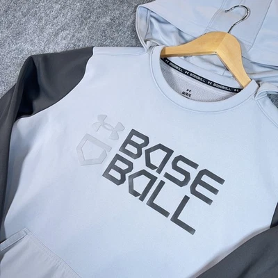 Under Armour Hoodie Mens L Gray Pullover Baseball Performance Fleece #AB549 - Image 1 of 4