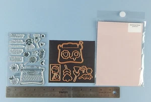 CRAFTERS! Spellbinders Clear Stamp & Die Set: Old School Notes - Picture 1 of 1