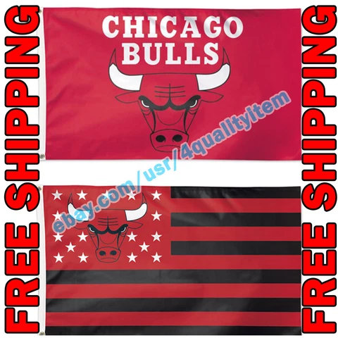 Deluxe Chicago Bulls Logo USA Stars Stripes Flag Banner 3x5 ft NBA Fan 2021 NEW Cover