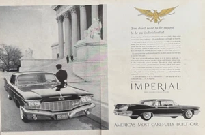 Imperial Car Crown Southampton 4 Door Exclusive Individual Vintage Print Ad 1960 - Picture 1 of 6