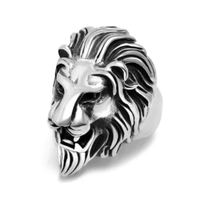 Bague Acier "Tête de Lion" - Envoi de France le jour-même de votre achat - Photo 1/2