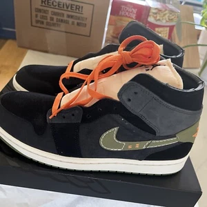 Size Mens 10.5 - Jordan 1 Mid SE Craft Anthracite Light Olive New With Box - Picture 1 of 8