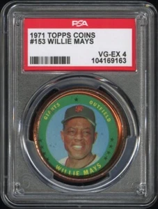 PSA 4 VG EX 1971 TOPPS COIN WILLIE MAYS #153 GIANTS 69163 SD291 - Foto 1 di 2