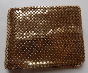 Vintage Gold Mesh Wallet Coin Purse Billfold - Picture 1 of 3