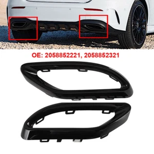 1Paar Auspuffblenden Blende Set Glanz Schwarz für Mercedes Benz A-Klasse W177 - Bild 1 von 10