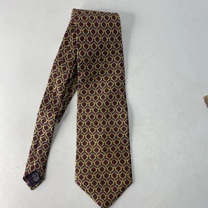 Christian Dior Monsieur Yellow Red Silk Men's Neck Tie Father's Day USA - Foto 1 di 5