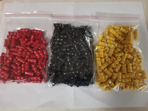 3 x 100pcs 16mm x 7mm Wooden TUBE Beads Bamboo Styled RED YELLOW & BLACK A52 - Picture 1 of 1