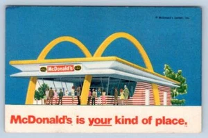 Tarjeta de visita McDONALD'S YOUR KIND OF PLACE CANTON OHIO FREE HAMBURGUESAS FRITAS AÑOS 60 - Imagen 1 de 2