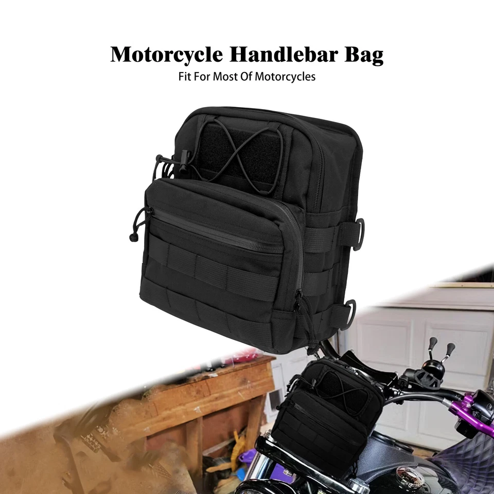 Motorcycle Tool Bag Front Handlebar Rear Sissy Bar Storage Pouch Fit For Harley - Image 1 of 4
