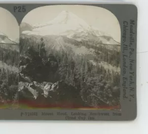 Mount Hood von Cloud Cap Inn Oregon ODER Keystone USA Stereoview - Bild 1 von 2
