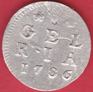 R* NETHERLANDS GELDERLAND 2 STUIVER SILVER 1786 VF/XF DETAILS #3456 - Picture 1 of 2