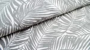 Grauer Farn Chenille Farnblätter Jacquard Polsterstoff grau mit Farn Muster - Bild 1 von 3