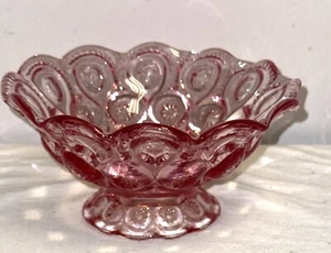 LE Smith MOON & STARS PINK 7 1/4" FOOTED BOWL - Picture 1 of 2