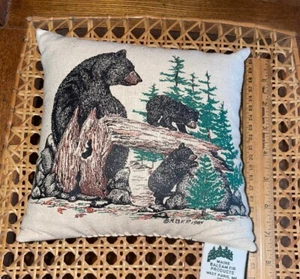 Cuscino imbottito di abete balsamo decorativo Maine mamma orso e cuccioli 1984 USA - Foto 1 di 6